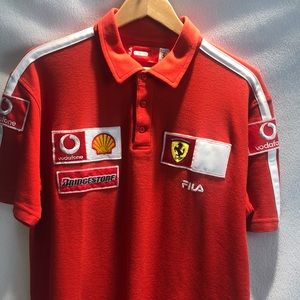 Men’s Red Ferrari Fila polo Large